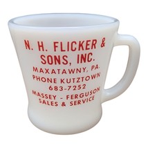 Vintage Fire King N.H. Flicker &amp; Sons Mug Maxatawny Pa Massey Ferguson USA - €21,20 EUR