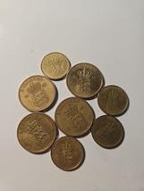 4 x old 1 Krone bronze Frederik IX 1947, 3 x 56, 4 x 2 kr DENMARK Brass ... - $49.33