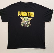 Gildan Green Bay Packers Mens Size XL T Shirt Grogu Holding Football Print - £10.08 GBP