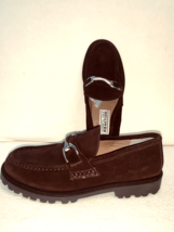 Sz 8.5D Kenneth Cole Reaction Brown Suede Bit Moc Toe Loafers Shoes Mens Unworn - $48.33