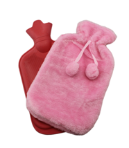 Rubber Hot Water Bottle with Soft Plush Fleece Cover 2000ml (67 fl. oz) ... - £9.47 GBP