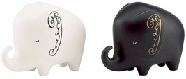 Kate Spade Woodland Park Elephant Salt &amp; Pepper Shaker Set White/Black New - £54.52 GBP