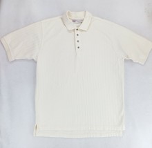 Vintage Slazenger Men&#39;s Beige Short Sleeve Polo 100% Cotton Size XL Hong Kong - £8.21 GBP