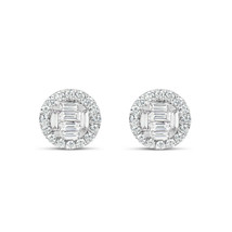 Real Fine 1.12ct Natural Diamond Earrings 18K White Gold G Color VS2 Clarity - £3,359.98 GBP