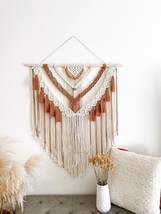 Large macrame wall hanging, Modern wall decor with beads and tassels, Moder wall - £175.85 GBP