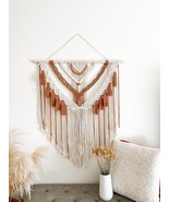 Large macrame wall hanging, Modern wall decor with beads and tassels, Mo... - £175.85 GBP