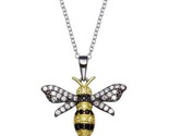 Sterling Silver 925 Rhodium Plated BumbleBee CZ Necklace - $28.95