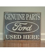 FORD GENUINE PARTS USED HERE Metal Tin Vintage Look Car Sign LOGO Garage... - $943.23 MXN