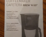 Black &amp; Decker Brew &#39;N Go coffeemaker instruction book - $9.49
