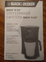 Black &amp; Decker Brew &#39;N Go coffeemaker instruction book - £7.41 GBP