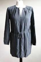 Obey Worldwide XS Charcoal Gray Lyocell Twill Long Sleeve Belted Tunic Dress - $15.20