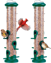 Kingsyard 2 Pack Tube Bird Feeders for Outdoors Hanging, Premium Hard Pl... - $29.91