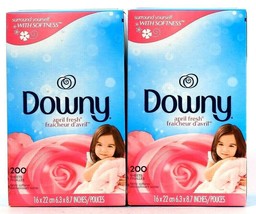 2 Boxes Downy April Fresh 200 Count Fabric Softener Sheets With Softness 
