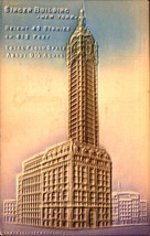 Udb Embossed Airbrushed POSTCARD- Singer Building, New York BK59 - £5.81 GBP