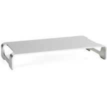 Vivo Silver Aluminum 16" Monitor Riser Ergonomic Desktop Stand Desk Organizer - £58.18 GBP