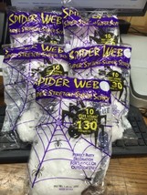 (5)Spooky Halloween Stretch Spider Web ~ NEW - £13.27 GBP