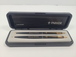 Parker Bolla Wines 0831-002-000000 Pen And Mechanical Pencil Set Black/Gold - £38.83 GBP