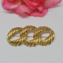 Vintage Napier Interlocking Circles Brooch Gold Tone Pin - £15.94 GBP