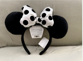 Disney Parks White Black Polka Dot Minnie Mouse Ears Headband NEW 