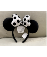 Disney Parks White Black Polka Dot Minnie Mouse Ears Headband NEW  - £35.22 GBP