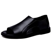 Fashion Sandals Men Leather Summer Shoes Black Outdoor Sandals Shoes Breathable  - £49.63 GBP