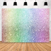 Glitter Rainbow Backdrop Happy Birthday Party Decoration For Kids Girl Princess  - £57.72 GBP