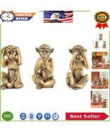 3 Wise Monkeys Statue - Antique Bronze Home Decor Accents Gift for Livin... - $701.41 MXN
