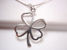 Lucky Four-Leaf Clover 925 Sterling Silver Necklace Corona Sun Jewelry - £8.26 GBP
