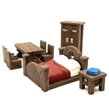 Fat Dragon Games Village Furnishings 8 Painted Miniatures Bed Table Chairs - £67.15 GBP