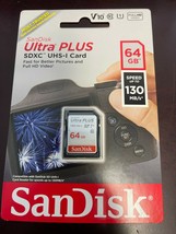 SANDISK ULTRA PLUS SDXC UHS-I CARD 64GB NEW SDSDUW3-064G-AP6IN - $10.88