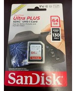 SANDISK ULTRA PLUS SDXC UHS-I CARD 64GB NEW SDSDUW3-064G-AP6IN - $14.88 CAD