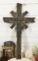 Rustic Faux Wood Inspirational Words Faith Love Hope Multi Layered Wall Cross - £27.16 GBP