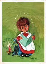 Antique 1950s Postcard Christmas Carols Unused Greeting Card 6 x 4 - $19.99