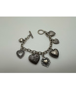 American Eagle Outfitters Heart Charm Bracelet 7.75&quot; BrB3 - £20.70 GBP