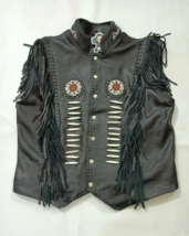 Western Wear Handmade Indian Beaded Cowhide American Vest Exclusive Cowb... - $78.87+