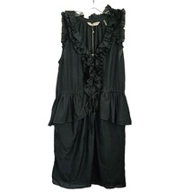 Rebecca Taylor Charcoal Gray Silk All Ruffled Dress Size 8 NEW - £54.23 GBP