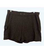 Ladies Knit Stretch Shorts, Heather, Cargo Pocket, Wide Leg, NY Lawndry, XL - $14.74