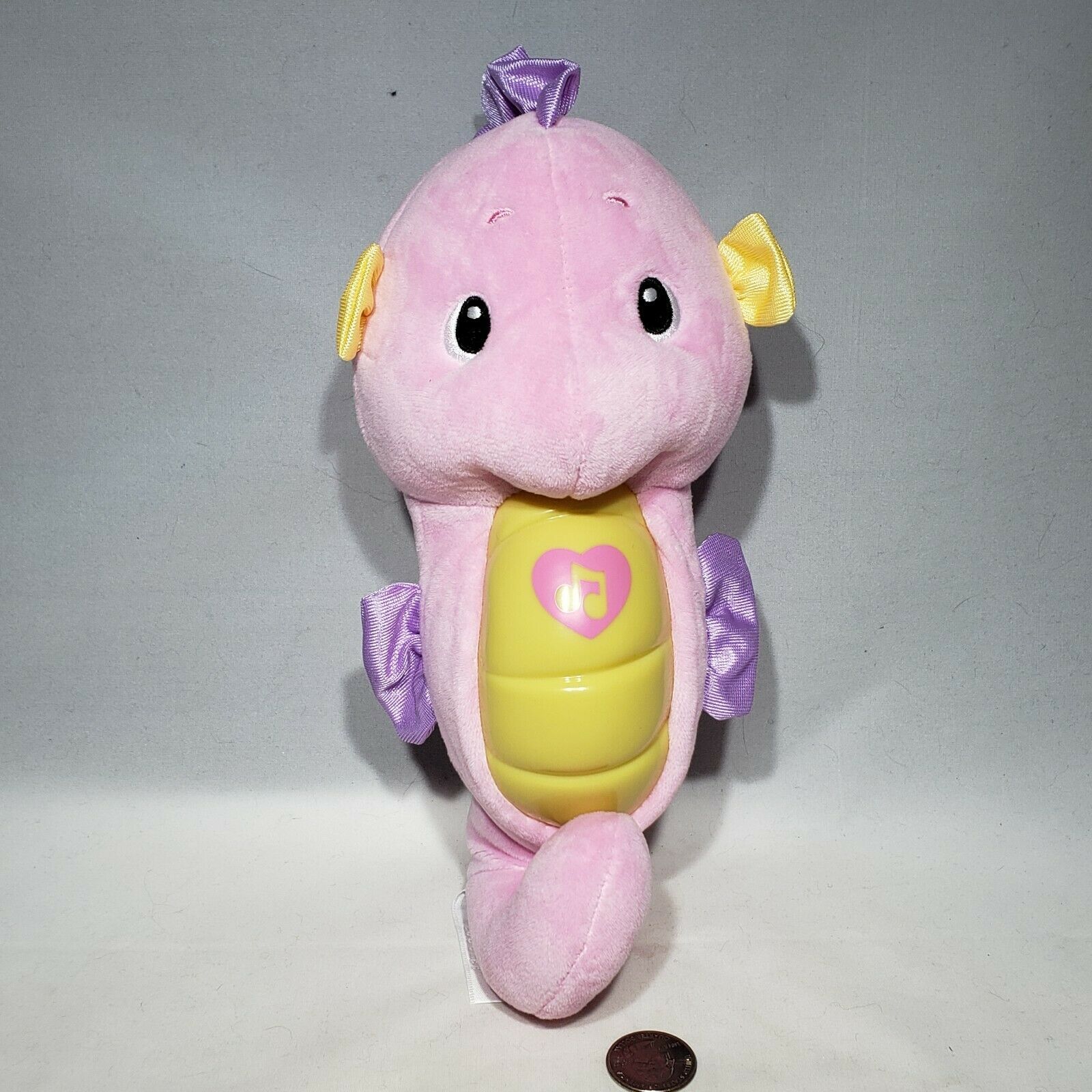 Fisher Price Pink Seahorse Plush Soothe & Glow Lights Lullaby Musical 2012 Works - £7.93 GBP