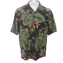 Caribbean Men Hawaiian camp shirt pit to pit 24 L aloha luau tropical silk flora - £14.89 GBP