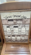 &quot;Vintage Mason Jars&quot; Picture Wall Hanging Hobby Lobby 18$ New Farmhouse Country - £8.26 GBP