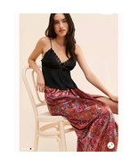 New Free People Poets Velvet Sarong Floral Midi Skirt $128 SMALL Rust - $83.70 CAD