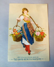 Victorian Trade Card The Davis Sewing Machine 1890s Morgan Wilbur Middle... - $9.85