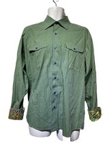 visconti uomo plaid button up flip cuff shirt Size L - $19.79