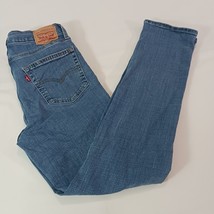 Levi’s 724 High Rise Straight Women's Blue Cotton Distressed Jeans Size 29 29×30 image 2