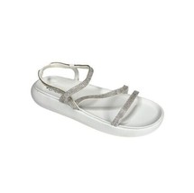Wild Pair Womens 7 M White Embellished Strappy Flat Sandals Display FT8 - $372.92 MXN