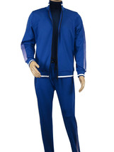 Men&#39;s Monte Carlo Turkey Jogging Suit 2pc Jump Set Stretchable 95183 Royal Blue - £119.53 GBP