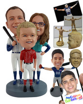 Personalized Bobblehead Baseball family aficionados wearing their favourite team - £188.64 GBP