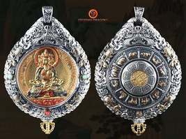 buddha pendant. protection of Vairocana. Authentic ghau with tangka pain... - $600.00