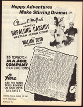 Rare 1946 Hopalong Cassidy Trade Press Reviews Brochure - £24.43 GBP
