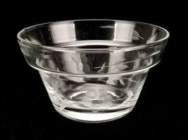 Beveled Clear Glass Dessert Bowl, 8 oz, Etched Floral Pattern, Ice Cream, Fruit - £11.74 GBP